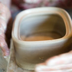 Nic Collins and Sabine Nemet in their pottery 2016